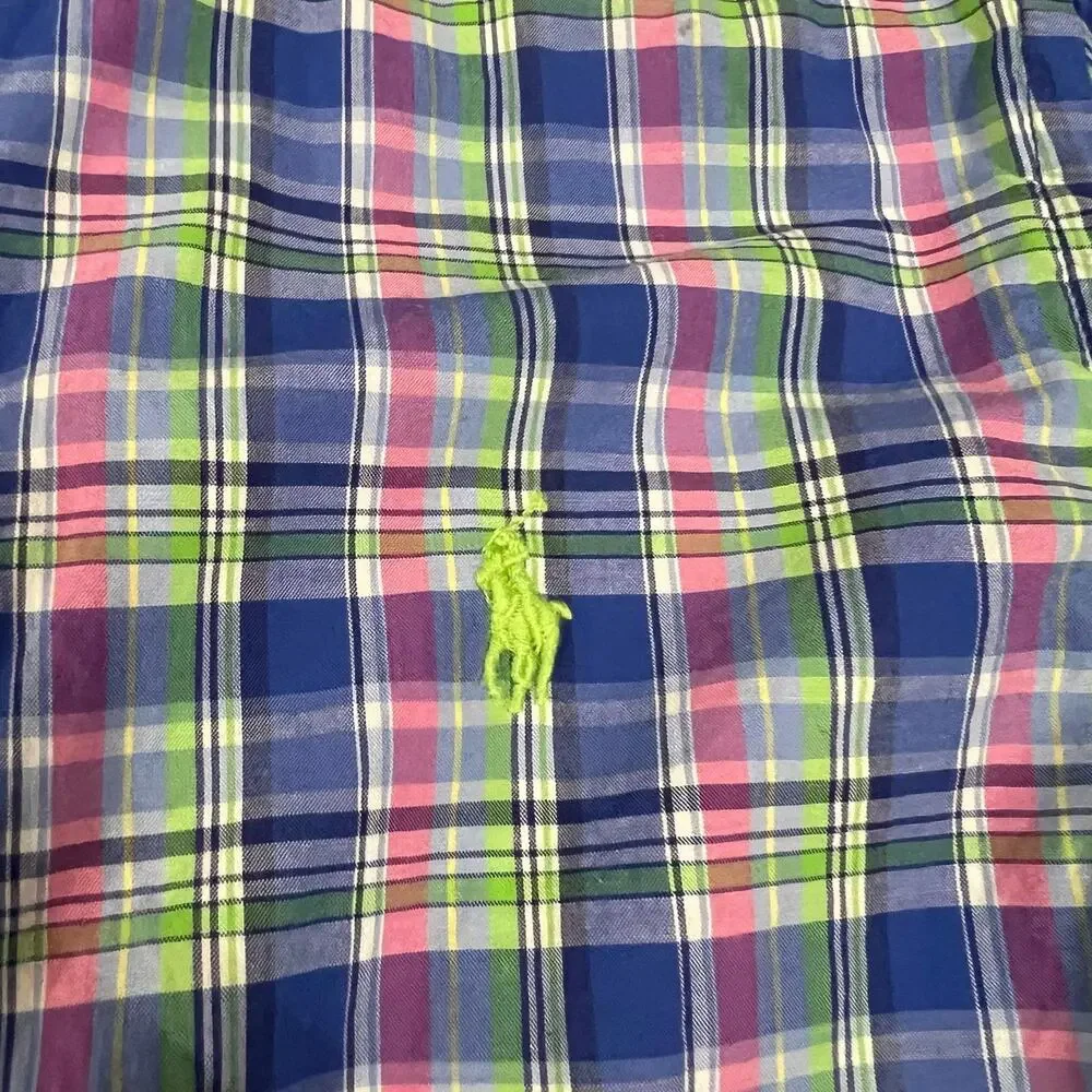 Ralph Lauren Boy's Plaid Button Down Shirt size 10/12
